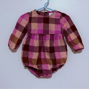 Carter's Pink and Purple Plaid Baby Romper